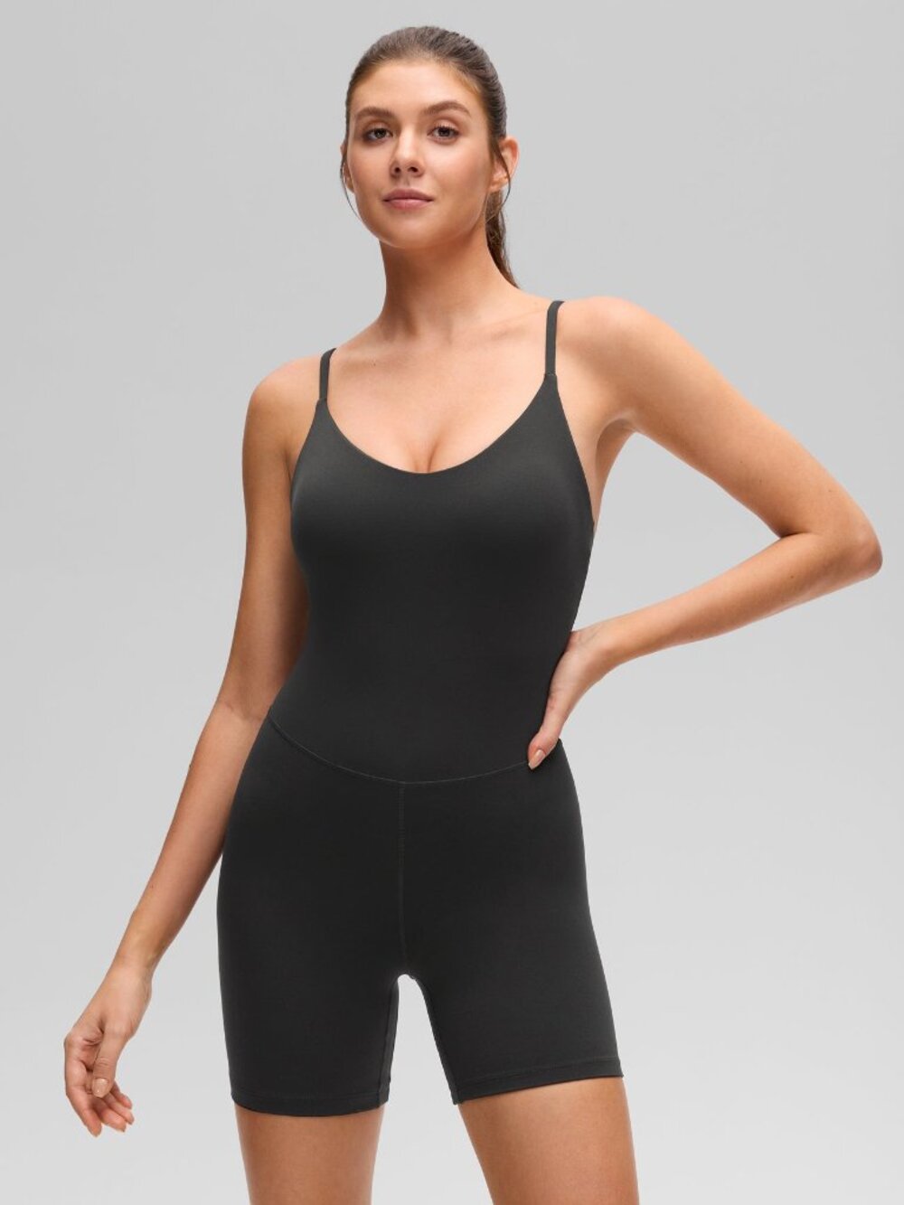 Butterluxe Cross Back Built in Bra Romper 5''